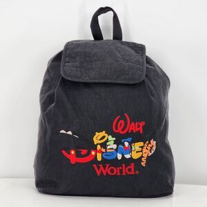 Walt Disney World Parks Vintage Y2K Characters Letters Large Nylon Backpack